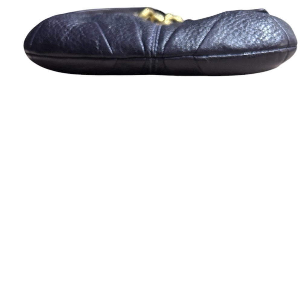 Coach Dark Purple and Gold Leather Wristlet with Chain Detail - Picture 3 of 4